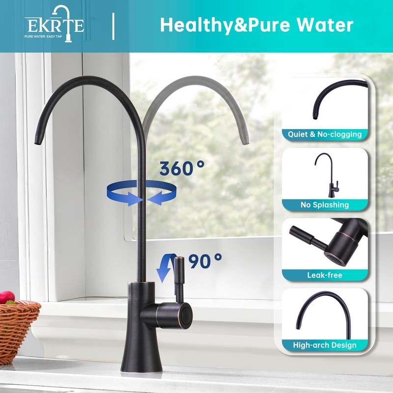 EKRTE Bronze Water Filter Faucet,Commercial Everse Osmosis Faucet for Under