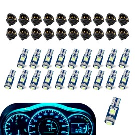 Winterrock 20PCS Bombillas LED 74 Luces de Tablero Súper Brillantes, Por mes, Bombilla LED Cuña T5 37 74 con Conector de Bloqueo Giratorio PC74 PC37, Bombillas de Cluster de Instrumentos