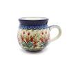 Polish Pottery Mug - 15 oz. Bubble - Crimson Bells