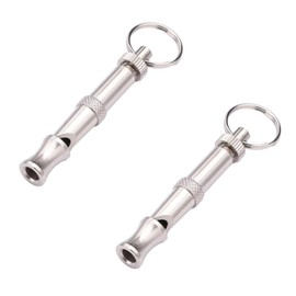 Zhuluck 2Pcs Silver Adjustable Ultrasonic Dog Whistle,Portable Whistle Pet Whistle Supersonic Dog Whistles for Pet Training Behavior Aids