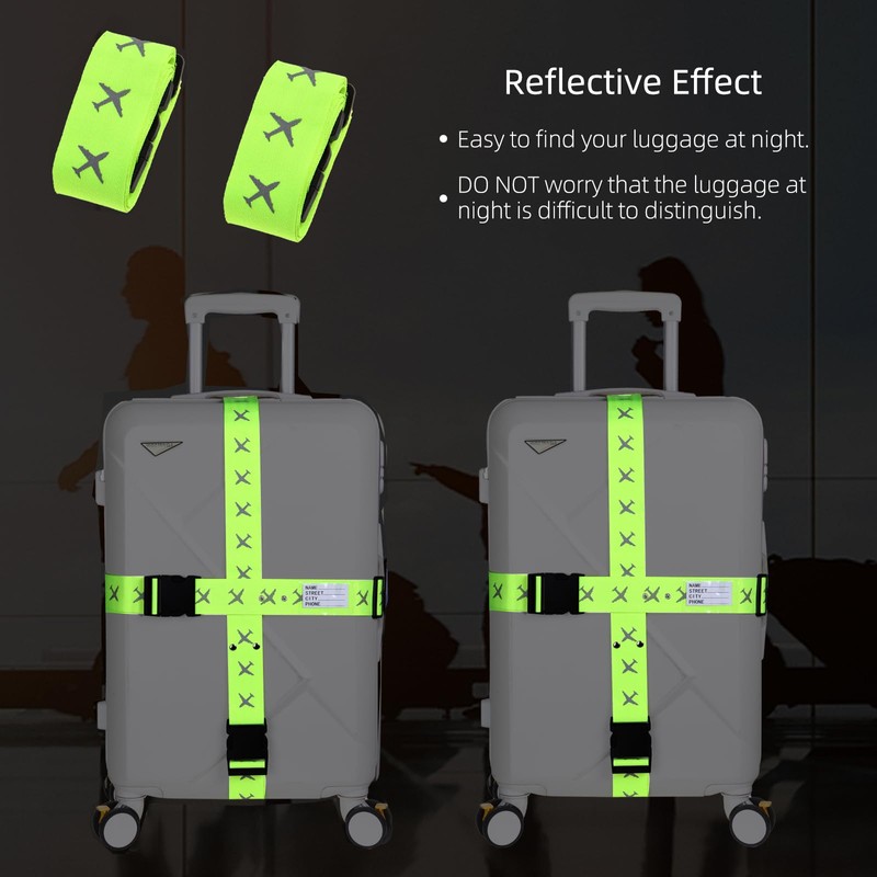 Large Luggage Strap Suitcase Straps Blue Suitcase Identification, Green and