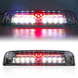Youxmoto LED 3rd Brake Light Third Brake Light High Mount Stop Light Rear Tail Light Fit for Dodge Ram 2009-2017 1500 2010-2017 2500 3500 55372082AD 55372082AC Chrome Housing Clear Lens