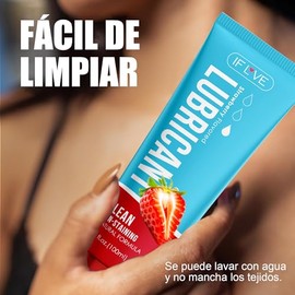 IF LOVE Lubricante a base de agua - Frmula natural, lubricacin duradera y sensacin dulce e inolvidable, 100 ml. (Fresas)                              