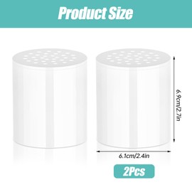 2 Pack 25 Stage Shower Filter, Universal Replacement Hard Water Purifier ShowerHead Water Filter Cartridge for Remove Chlorine Heavy Metals