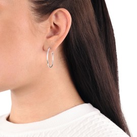 Amor Women's Hoop Earrings 30 mm Shiny 925 Sterling Silver – 314756