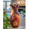 American Made Decorative Raku Pottery Vase with Peekaboo Frog Accent