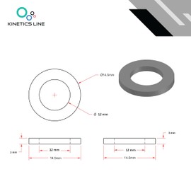 EPDM Rubber Flat Gasket 3/8 Inch (14.5 x 12 x 3 mm) - Pack of 100 - Safe Seal for Water and Heating Installations