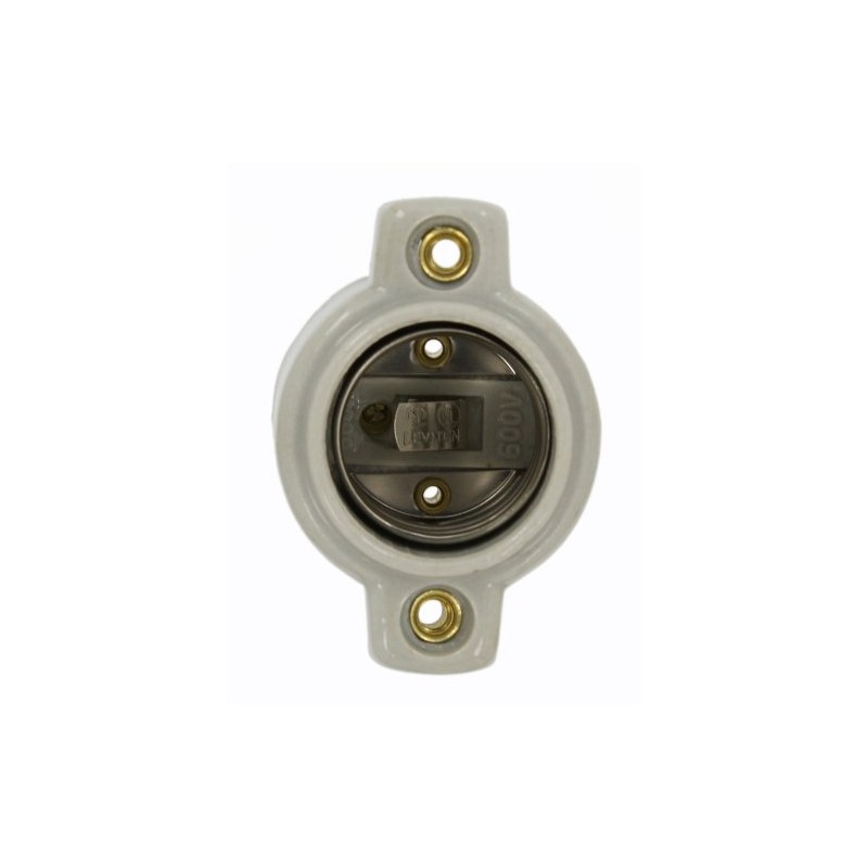 Leviton Lampholder, Incandescent, Medium Base, One Piece, Keyless, Unglazed Porcelain,