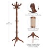 VASAGLE Coat Stand, Solid Wood Freestanding Coat Rack with 11