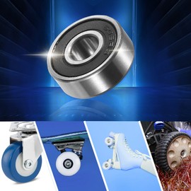 ACROPIX 606-2RS Bearings Double Rubber Sealed Deep Groove Ball Bearings 6x17x6mm Silver Tone - Pack of 5