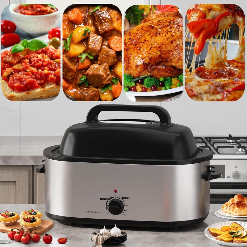 SUNVIVIPRO Roaster Oven 28 Quart, Electric Turkey Roaster with Self-Basting