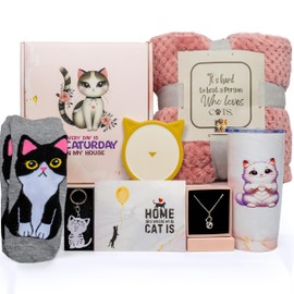 Luxury Cat Lover Gifts for Women, Cool Gifts for Cat Lovers for Women, Crazy Cat Lady Gifts, Cat Mom Gifts for Women, Cat Gifts for Girls, Cat Themed Gifts, Funny Cat Gifts, Mothers Day Cat Basket Set