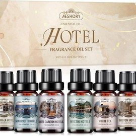 Hotel Diffuser Oils Gift Set - 6x10ML Luxury Fragrance Oil Blend, Hotel Scent Essential Oils Set for Diffuser, Candle, Soap Making Scents:_Hotel