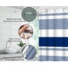 Navy Striped Shower Curtain Modern Abstract Geometric Stripes Blue White