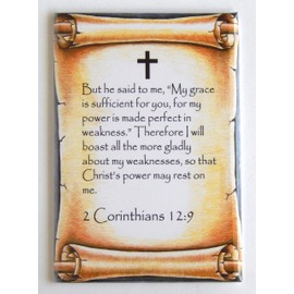 2 Corinthians 12:9 Bible Verse Fridge Magnet (2 x 3 inches)
