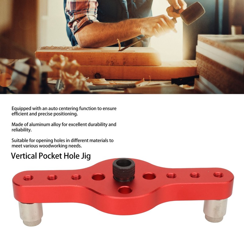 Vertical Pocket Hole Jig Aluminum Alloy Accurate Dowelling Self Centering