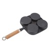 4 Cup Egg Frying Pan, With Wooden Handle For Breakfast