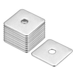 sourcing map Square Washer, 10Pcs M8x40x40x3mm 304 Stainless Steel Square Plate Washers Flat Pad Spacer Gasket for Hardware Fastener