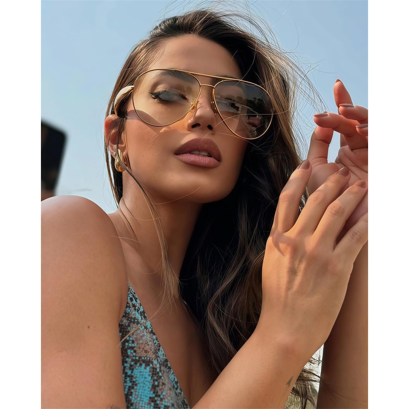 GUVIVI Retro Gold Aviator Sunglasses for Women Men, 2025 Metal