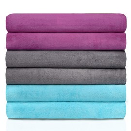 MERRY HOME Microfiber Bath Towel - 27” x 55” 6 Pack Bath Towel Sets Ultra Soft & Absorbent, Quick Dry Bath Towel for Bathroom Pool Spa and Gym