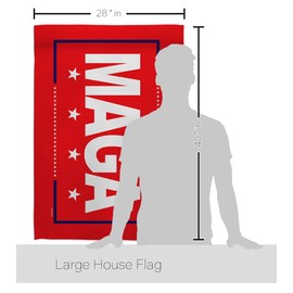 Trump Flag MAGA House Flag Pack Patriotic Trump 2024 President Republican Party United States American Election Vintage Applique Decoration Banner Small Garden Yard Gift Double-Sided, Made in USA