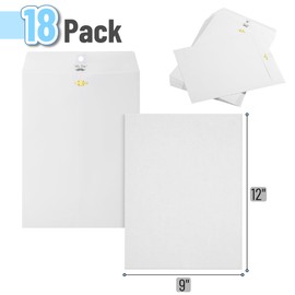 Mr. Pen- Clasp Envelopes, 18 Pack, 9" x 12", White Kraft Letter Size, Document Envelope, Clasp and Gummed Closure, Manilla