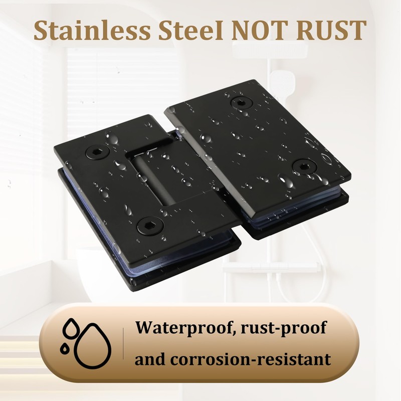 Alise Glass Shower Door Hinges, 180 Degree Shower Door Hinges