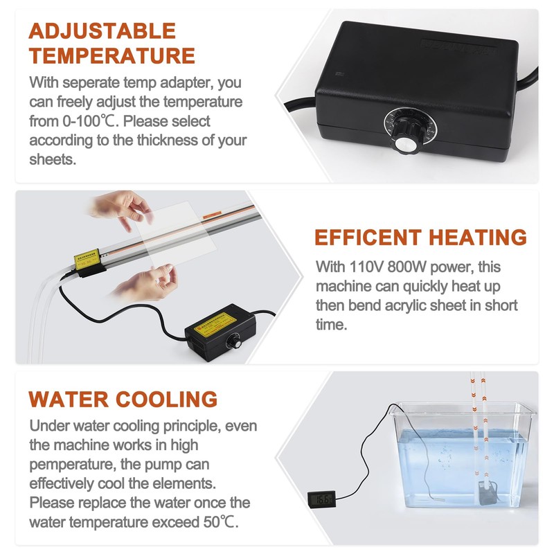 Oztwel 23.6in 60cm Acrylic PVC Plastic Bender, Acrylic Bender Heater,