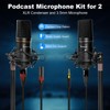 Podcast Equipment Bundle for 2, Audio Interface with XLR Condenser