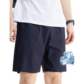 101Air Ice Silk 4D Super Stretchy, Ultra Quick Drying, Men's, Lightweight, Sports, Training Wear, Cool to Touch, Easy Pants, Jogging, Casual, Summer, 02 Navy (See Figure 6 for size reference chart)
