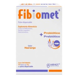Suplemento Alimenticio Fibiomet Naranja 10 Sobres De 9 Gr
