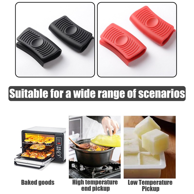2Pcs Silicone Assist Handle Holder Grip, Heat Resistant Cast Iron