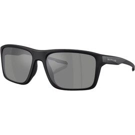 Native Eyewear Men's XD9043 Tavern Square Sunglasses, Matte Black/Silver Mirrored Polarized, 57 mm