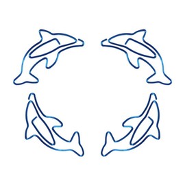 Dolphin Paper Clips, Pack of 100 Blue Animals Design Paper Clips, Bookmarks, Cute Paper Clips, Small Paper Clips for Organising Paper Folders in the Office and School