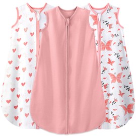 Yoofoss 3er Pack Schlafsack Baby Sommer 100% Baumwolle 0.5 Tog Sommerschlafsack Atmungsaktiv Babyschlafsack 67 cm für Jungen Mädchen Neugeborene 0-6 Monate