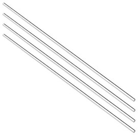 sourcing map Acrylic Round Rod,2mm Diameter 8 inch Length,Clear,Solid Plastic PMMA Bar Stick 4pcs