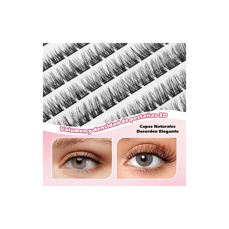 Extensiones de Pestañas Autoadhesivas con Efecto Natural en Mink Sintético,