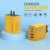 Cargador Rápido 120w Usb-c Pd, Cargador De Pared Dorado