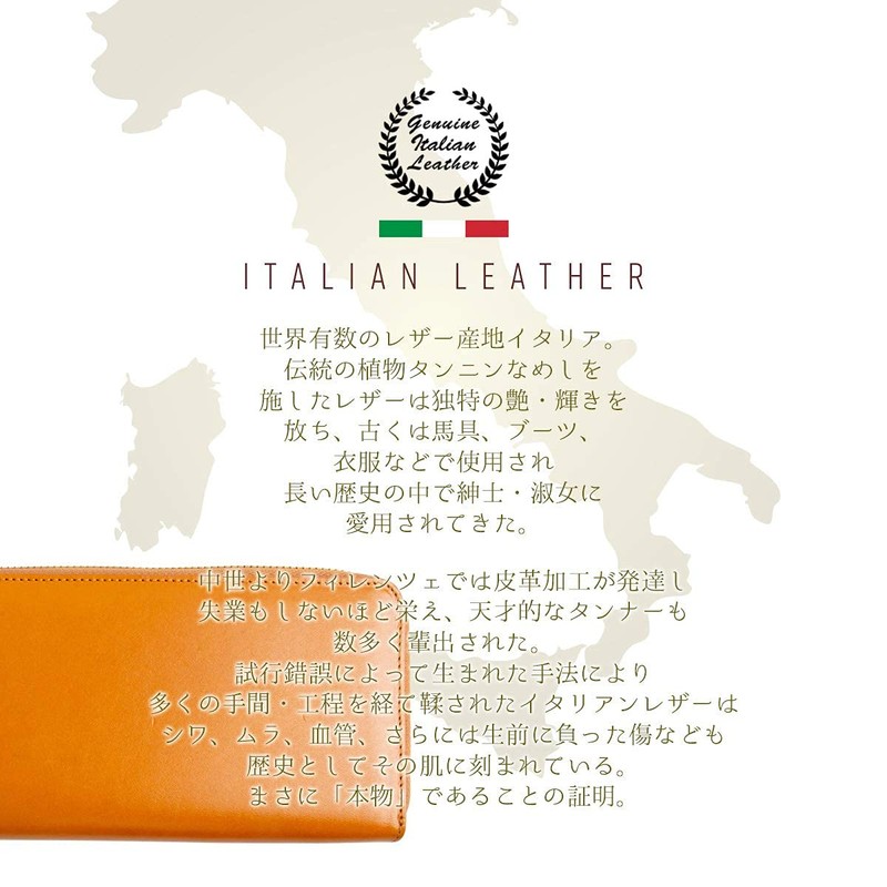 Dom Teporna Wallet, Large Capacity, Men's, Women's, Genuine Leather, Italian