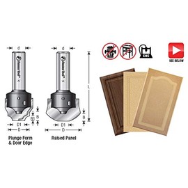 Amana Tool RC-2483 CNC Insert Nova System Traditional Plunge Form for MDF and Wood Cabinet Doors 1-3/8 D x 25/64 CH x 1/2 Inch SHK Router Bit