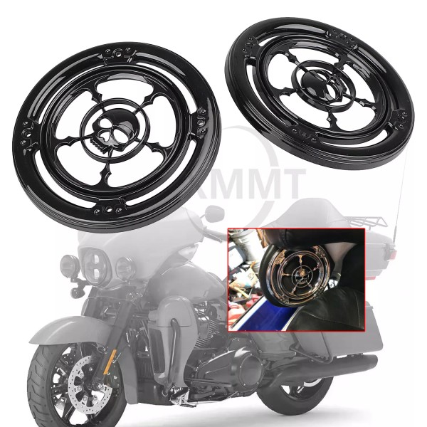 Unbranded Gloss Black Rear Speaker Accent Set For Harley Electra