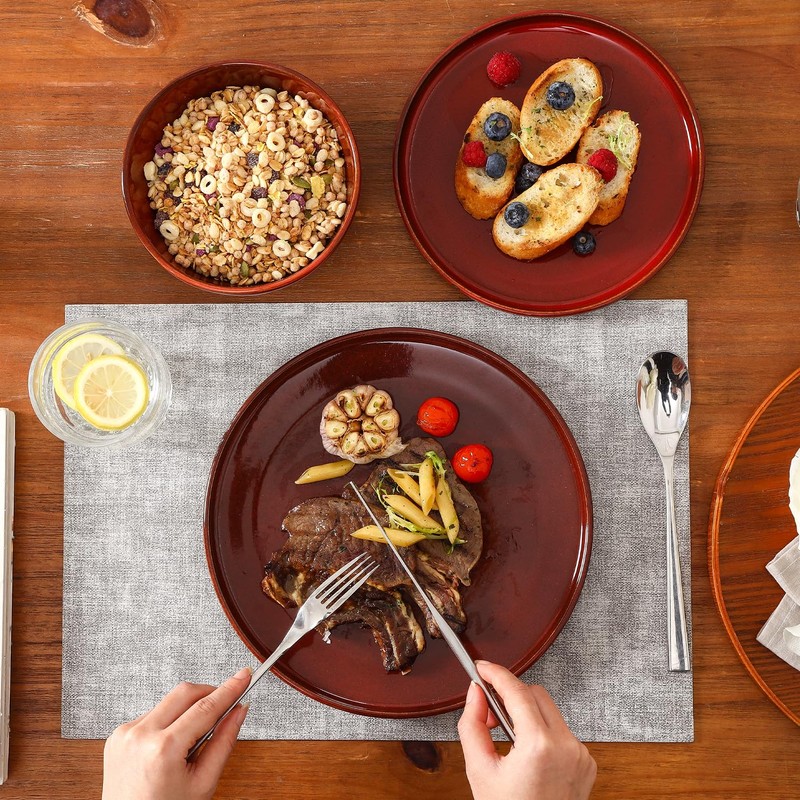 Vicrays Ceramic 12 Pieces Dinnerware Set - Dinner Plates Salad
