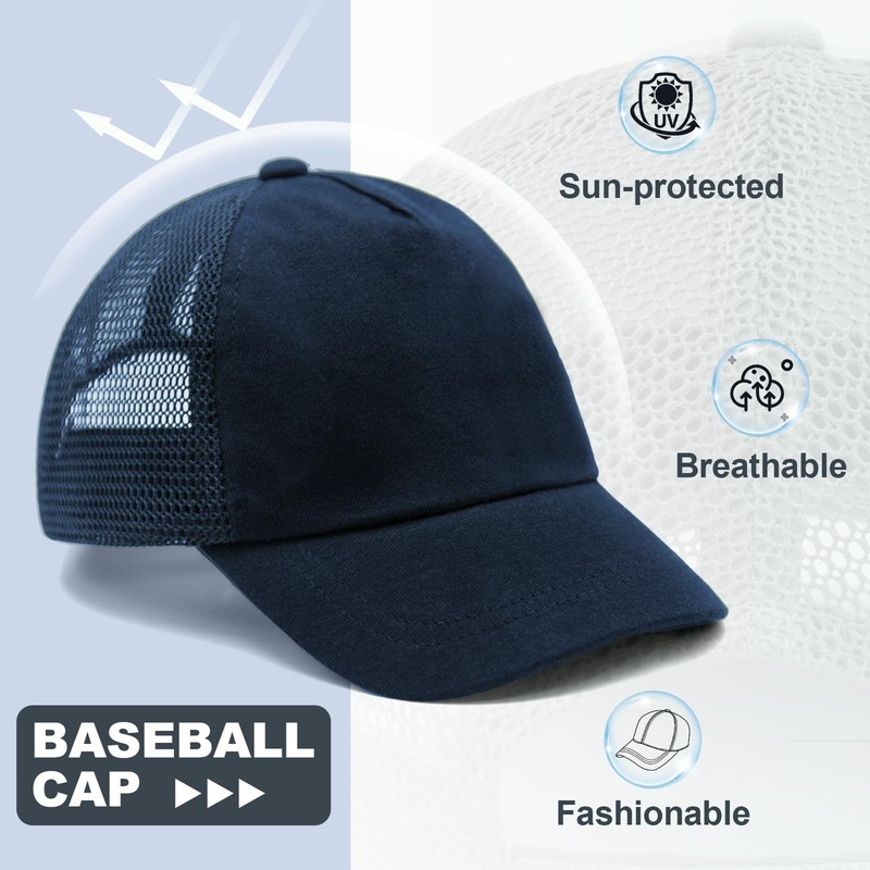 WATAME Summer Toddler Baseball Cap Adjustable Kids Trucker Hat Mesh