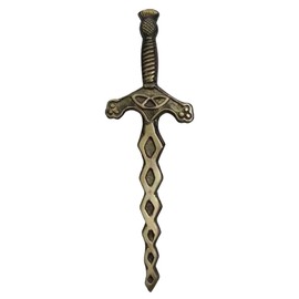 Kilt Pins Large Safety Pins 64 mm (Pack of 10) Heavy Duty Rubber Cloth Pins (Celtic Sword Thistle Hilt), 4 Inch, Brass