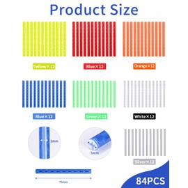 Spoke Reflectors Bicycle Children's Set, 84 Pieces Colourful Bicycle Spoke Reflectors, 360° All-Round Visibility Bicycle Spotlight, 7 Colours Spoke Reflectors Bicycle for Children and Adults, Reusable