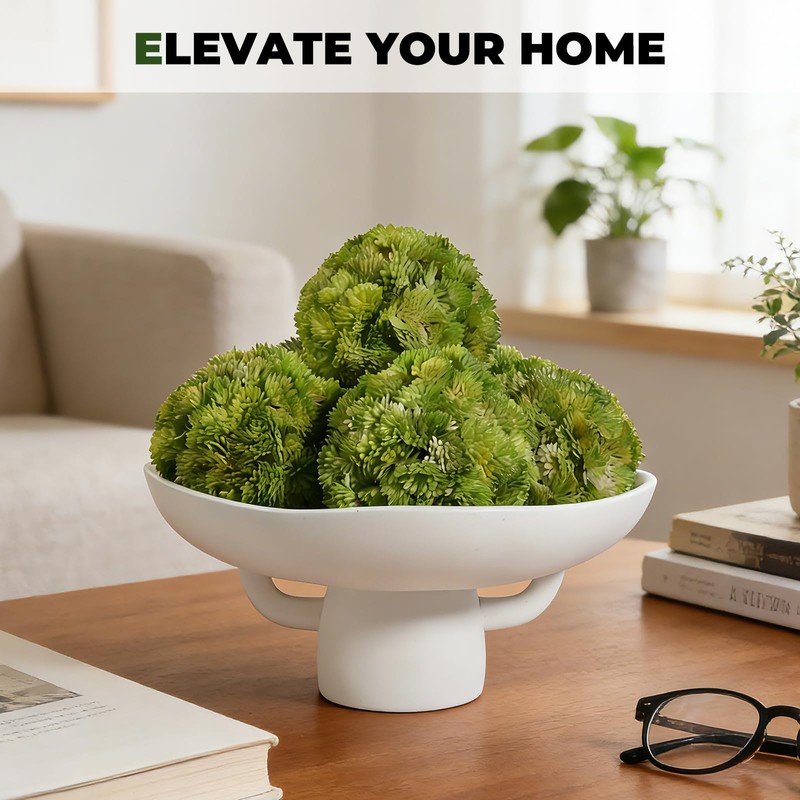 ehuoyan Moss Bowl 6 Moss Balls Decorative Dining Table Centerpiece