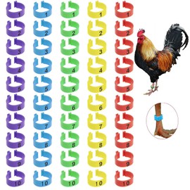 YANGWEN Chicken Leg Rings,50PCS Numbered Clip on Leg Rings Multiple Colour Chicken Identification Leg Bands Numbered Clip on Leg Rings Foot Round Tag Clips for Chick Duck Pigeon Goose(16mm)