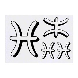 Azeeda 4 x 'Fische-Symbol' Temporäre Tattoos - Wasserfest, Hautfreundlich & Ungiftig · Transfers in Verschiedenen Größen (TO00012438)