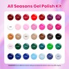 Beetles Glitter Gel Nail Polish Set 44Pcs, Red Gold Green