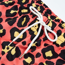 JJZPGZIN Fashion Leopard Print Swim Trunks Colorful Animal Printing Quick Dry Active Shorts for Mens,Orange Leopard Print S